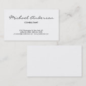 Carte de visite professionnel Black White Script (Devant / Derrière)