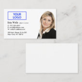 Carte De Visite Professionnel Blanc Ajouter votre logo photo (Devant / Derrière)