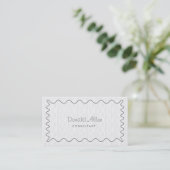 Carte De Visite Professionnel Blanc clair Élégant Moderne Simple (Debout devant)