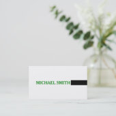 Carte De Visite Professionnel Blanc clair moderne Vert élégant (Debout devant)