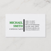 Carte De Visite Professionnel Blanc clair moderne Vert élégant (Dos)
