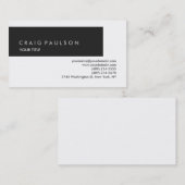 Carte de visite professionnel blanc gris clair (Devant / Derrière)