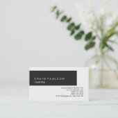 Carte de visite professionnel blanc gris clair (Debout devant)