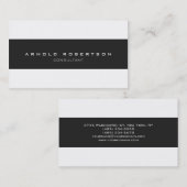 Carte de visite professionnel blanc gris clair (Devant / Derrière)