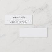 Carte de visite professionnel blanc mince (Devant / Derrière)