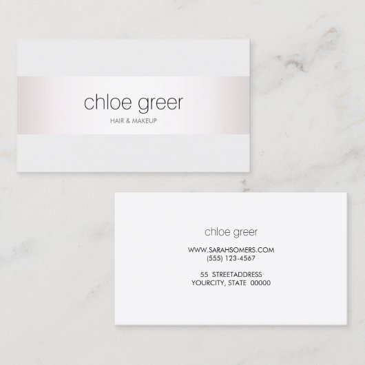 Carte De Visite Professionnel Blanc moderne Silver gris clair (Devant / Derrière)