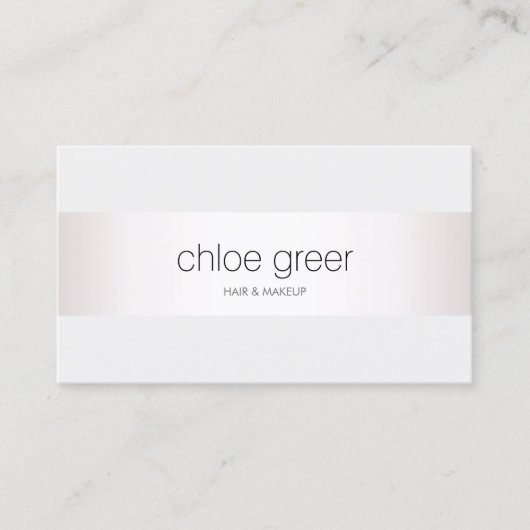 Carte De Visite Professionnel Blanc moderne Silver gris clair (Devant)