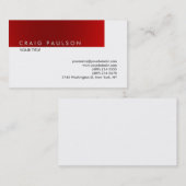 Carte de visite professionnel blanc rouge clair (Devant / Derrière)
