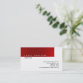 Carte de visite professionnel blanc rouge clair (Debout devant)