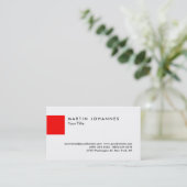 Carte de visite professionnel blanc rouge unique (Debout devant)