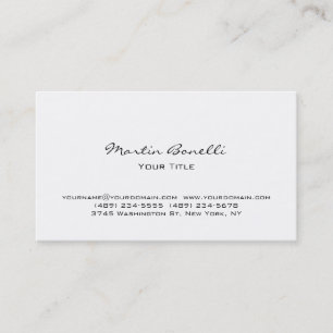 Carte de visite professionnel blanc simple moderne