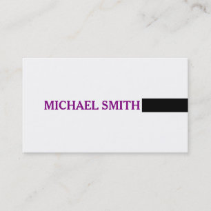 Carte De Visite Professionnel Blanc Simple Moderne Élégant Violet
