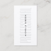 Carte De Visite Professionnel Blanc Simple Photo Minimale (Devant)