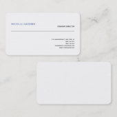 Carte De Visite Professionnel Blanc tendance Plain moderne minimal (Devant / Derrière)
