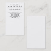 Carte de visite professionnel blanc vertical (Devant / Derrière)