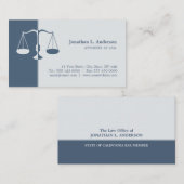 Carte de visite professionnel (bleu) d'avocat de (Devant / Derrière)