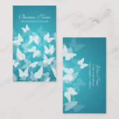 Carte De Visite Professionnel bleu de papillons élégants (Devant / Derrière)