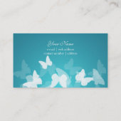 Carte De Visite Professionnel bleu de papillons élégants (Dos)