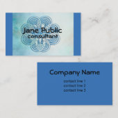 carte de visite professionnel bleu design double c (Devant / Derrière)