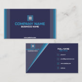 Carte de visite professionnel ; Bleu profond moder (Devant / Derrière)