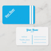 Carte De Visite Professionnel bleu simple (Devant / Derrière)