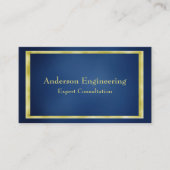 Carte de visite professionnel Blue Gold Frame (Devant)