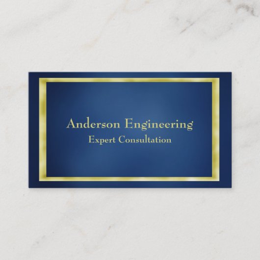 Carte de visite professionnel Blue Gold Frame (Devant)