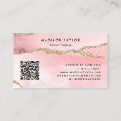 Carte De Visite Professionnel Blush Pink Agate Company Logo Code Q (Dos)