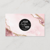 Carte De Visite Professionnel Blush Pink Agate Company Logo Code Q (Devant)