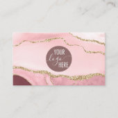 Carte De Visite Professionnel Blush Pink Agate Company Logo Code Q (Devant)