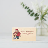 Carte De Visite Professionnel Bois Arbre Service d'ajustement gars (Debout devant)