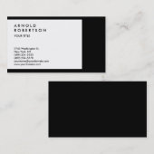 Carte de visite professionnel Bordure blanche noir (Devant / Derrière)