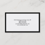 Carte de visite professionnel Bordure noire blanch (Dos)