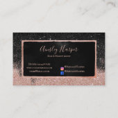 Carte De Visite Professionnel branché de Parties scintillant noire (Dos)