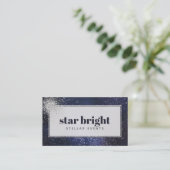Carte De Visite Professionnel branché Marine & Silver Night Sky (Debout devant)