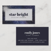 Carte De Visite Professionnel branché Marine & Silver Night Sky (Devant / Derrière)