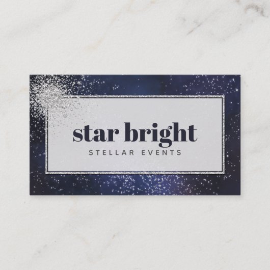 Carte De Visite Professionnel branché Marine & Silver Night Sky (Devant)