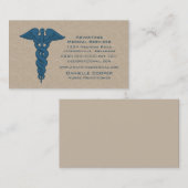 Carte de visite professionnel Caduceus, Bleu (Devant / Derrière)
