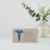 Carte de visite professionnel Caduceus, Bleu (Debout devant)