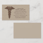 Carte de visite professionnel Caduceus, Brown (Devant / Derrière)
