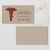 Carte de visite professionnel Caduceus, Rouge (Devant / Derrière)