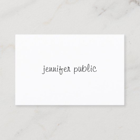 Carte De Visite Professionnel Calligraphié Moderne Modèle propre (Devant)