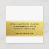 Carte de visite professionnel carré de feuille d'o (Dos)