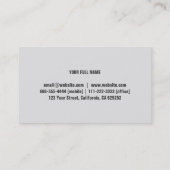 Carte De Visite Professionnel cerciopelo indépendant élégant (Dos)