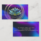 Carte De Visite Professionnel, Cercles d'or Lotus Dark Holographic (Devant / Derrière)