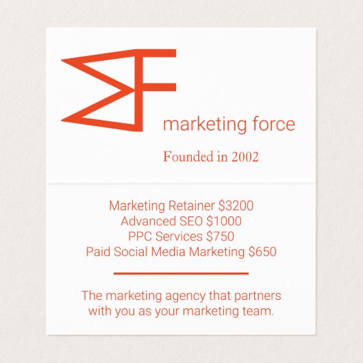 Carte de visite professionnel chic (Intérieur déplié)