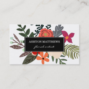 Carte De Visite Professionnel chic de bouquet floral