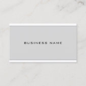 Carte De Visite Professionnel Chic Moderne Gris Blanc Simple Plat (Devant)