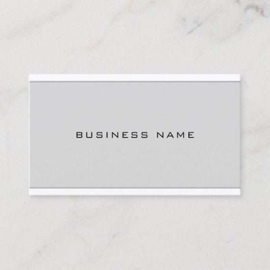 Carte De Visite Professionnel Chic Moderne Gris Blanc Simple Plat (Devant)