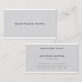 Carte De Visite Professionnel Chic Moderne Gris Blanc Simple Plat (Devant / Derrière)